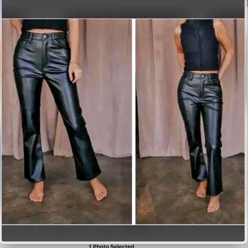 Pistola Black Cassie Faux Leather Pants 25